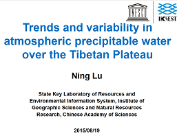 Trends and variability in atmospheric precipitable water over the Tibetan Plateau（2015）