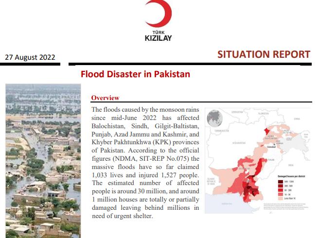 Flood Disaster in Pakistan Situation Report