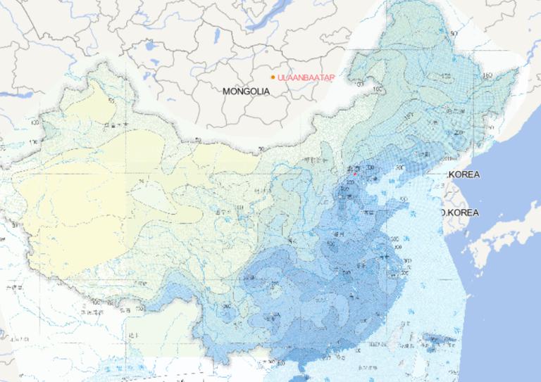 Online map of the extreme value distribution of China's 3-day precipitation