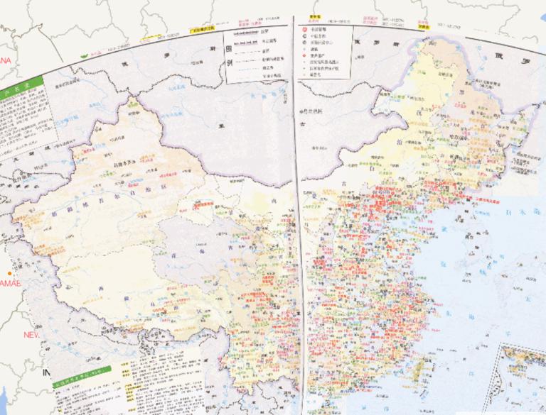 Online Tourism  Map of China(1: 1975 million)