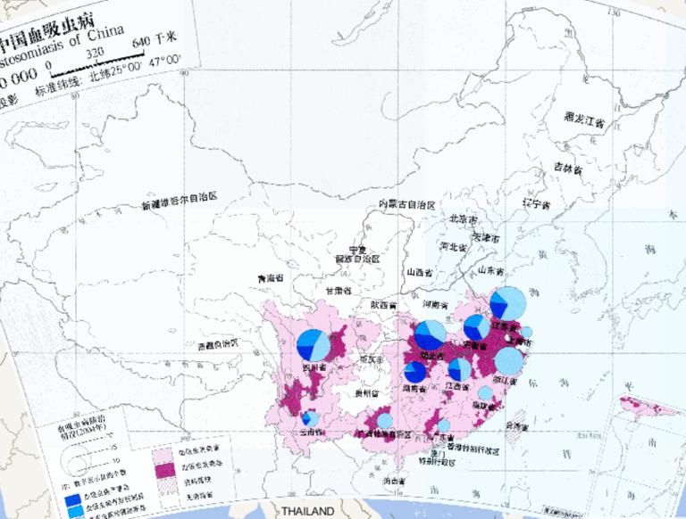 Chinese schistosomiasis online thematic maps (1: 32 million)
