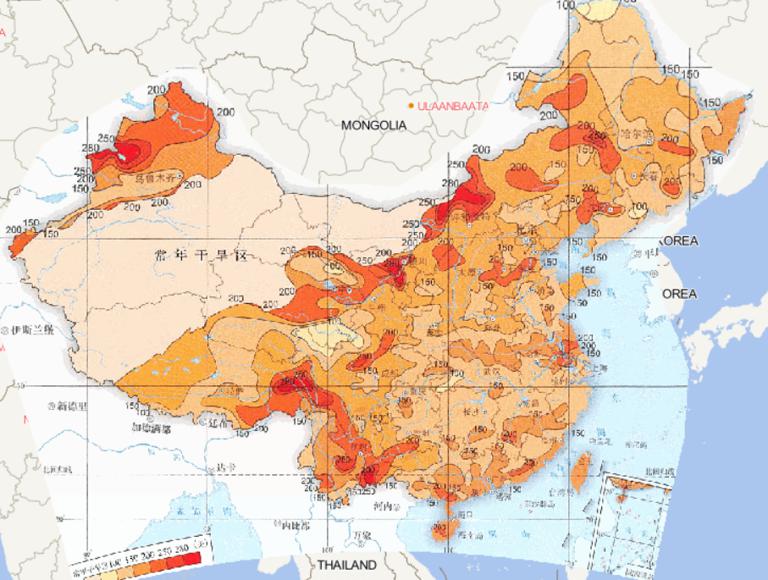 Online map of the longest continuous drought days in China from 1961 to 2015
