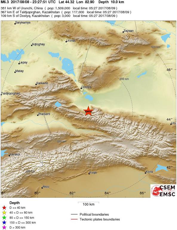 August 8, 2017 Earthquake Information of  Northern Xinjiang, China