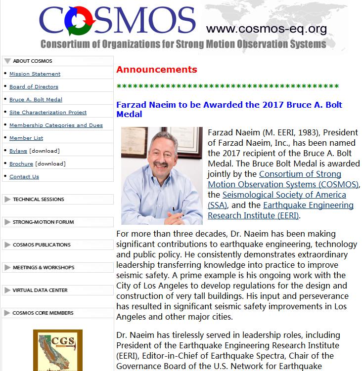 Consortium of Organizations for Strong-Motion Observation Systems (COSMOS)