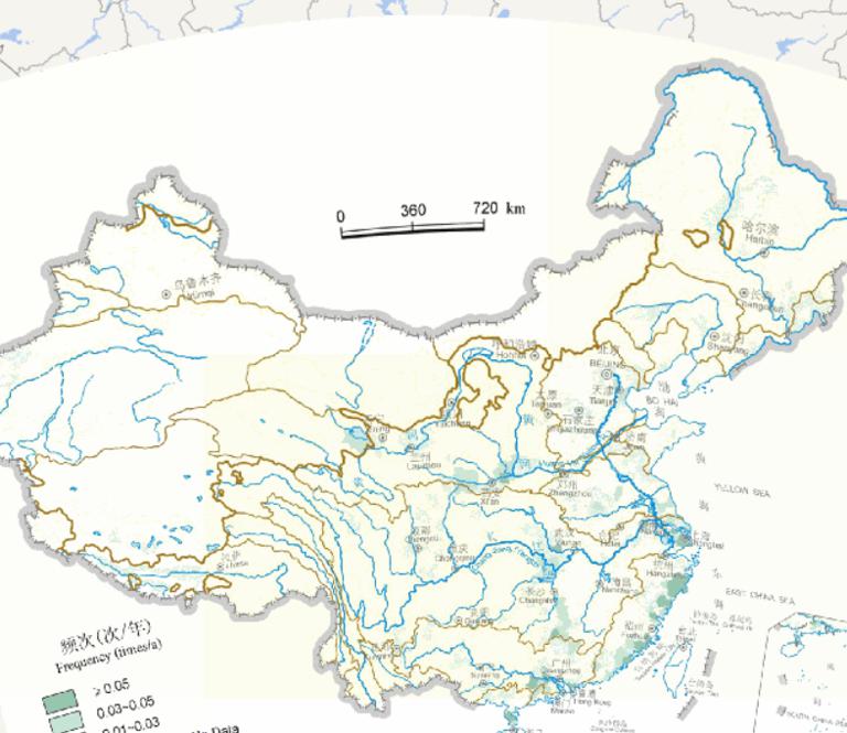 Online Flooding Frequency Map of China in September (1949-2000)