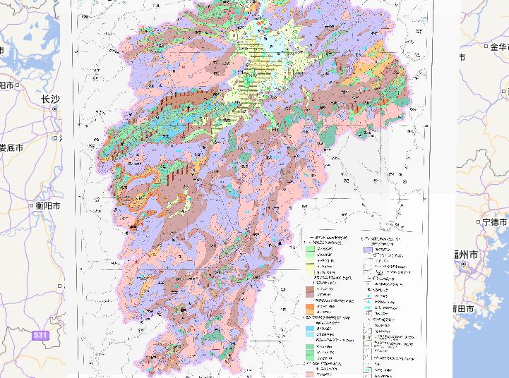 Distribution of geothermal water in Jiangxi province of China in thematic map