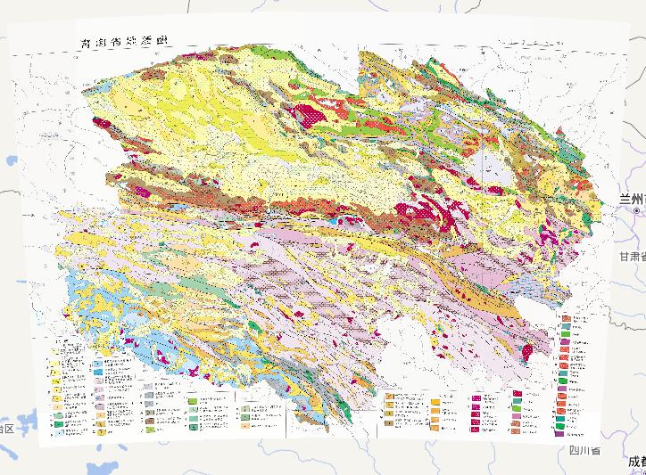 Geological Online Map of Qinghai Province, China