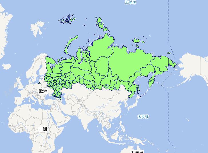 Russia level 1 administrative boundaries online map
