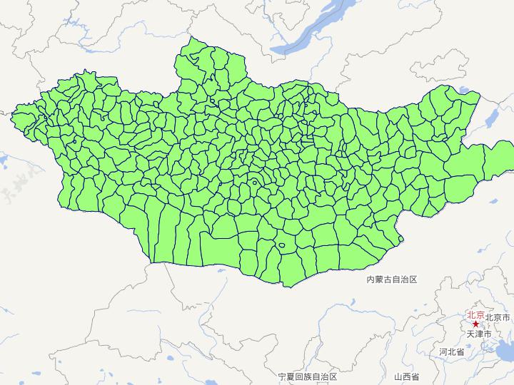 Online Map of Level 2 Administrative Boundaries in Inner Mongolia