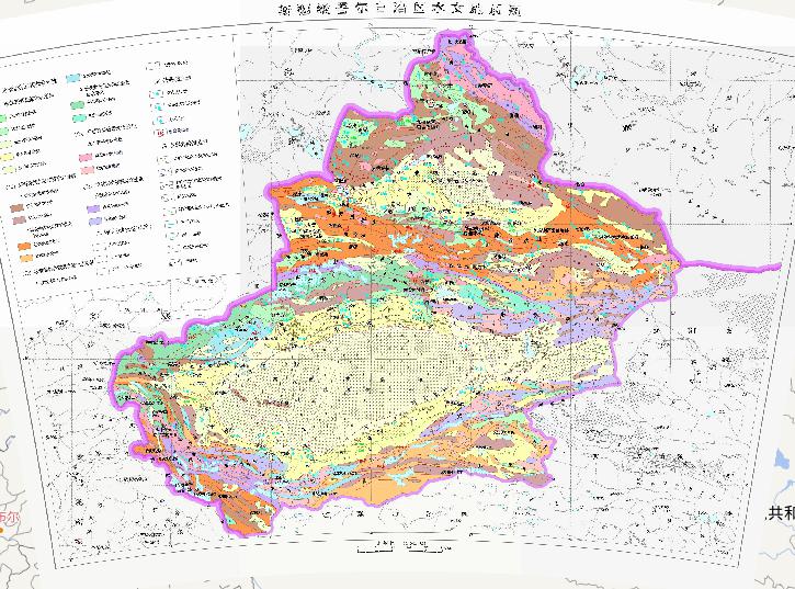 Hydrogeological map of Xinjiang Uygur Autonomous Region, China