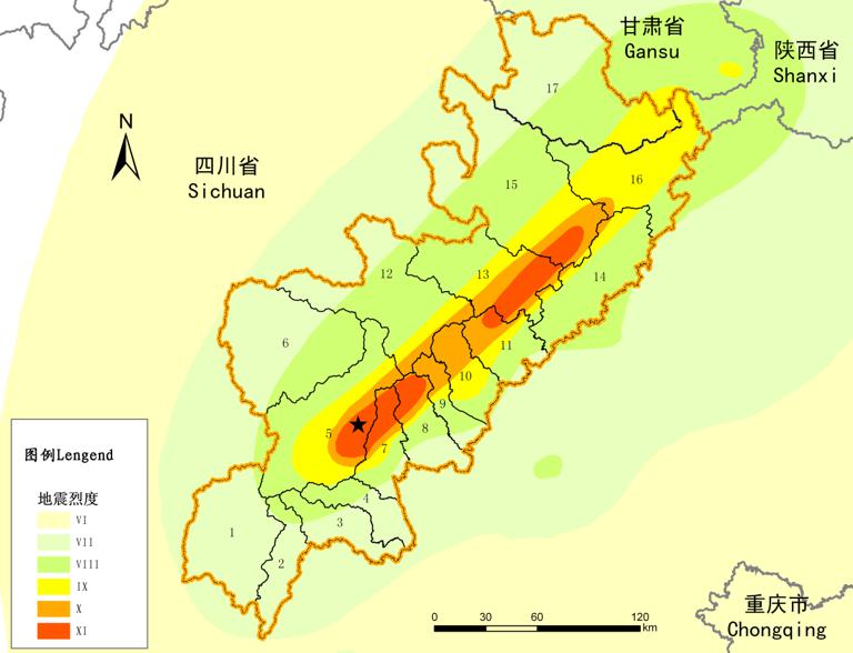 Wenchuan earthquake ecological assessment data