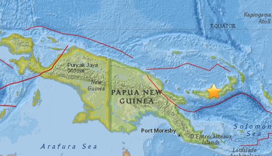June 12, 2018 Earthquake Information of 14km ESE of Kimbe, Papua New Guinea