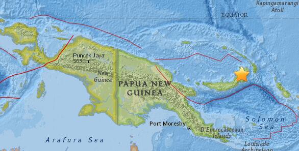 June 7, 2018 Earthquake Information of 81km SW of Kokopo, Papua New Guinea