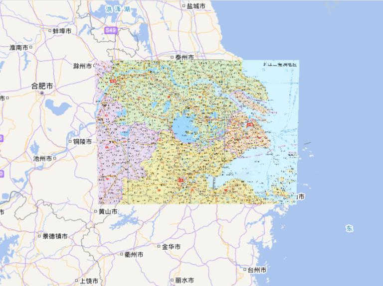 Online map of the Yangtze River Delta in China