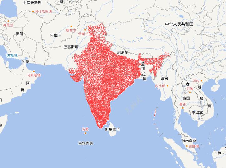 Online map of Indian Highway