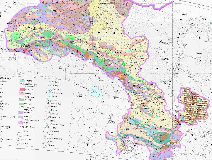Hydrogeological map of Gansu Province, China