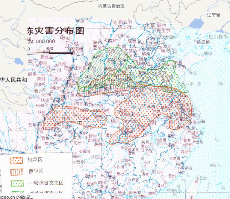 China Sui Tang and Five Dynasties drought, cold disaster distribution online map