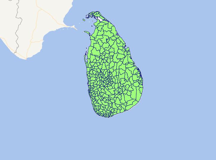 Online map of Sri Lanka level 2 administrative boundaries