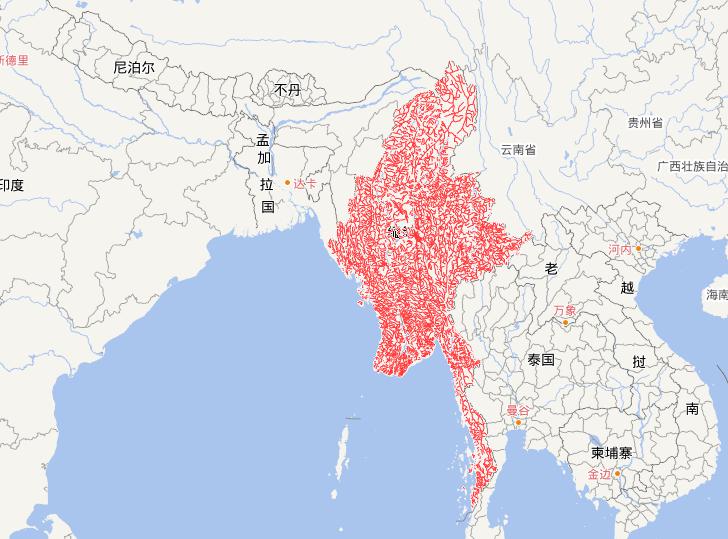 Online Map of Waterways in the Federal Republic of Myanmar