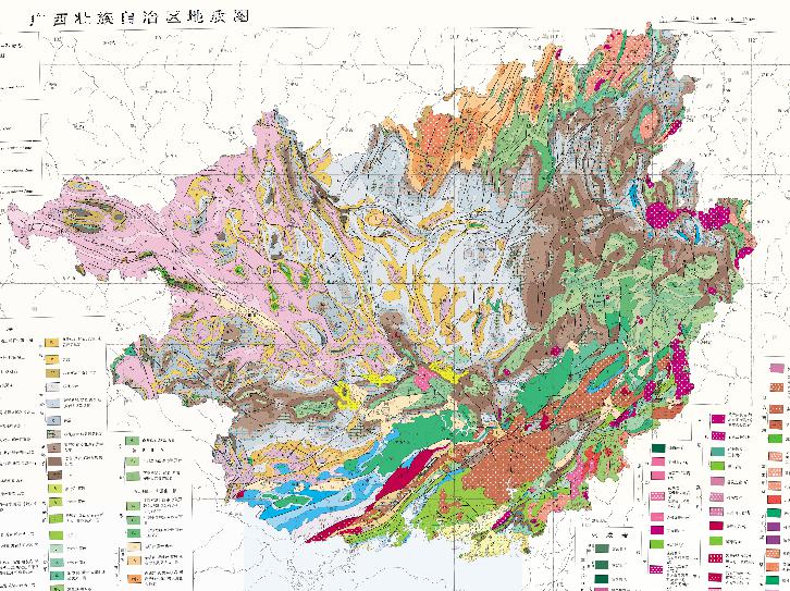 Geological Online Map of Guangxi Zhuang Autonomous Region, China