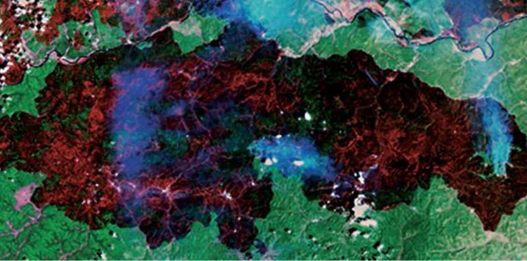 Greater Khingan Range fire remote sensing picture