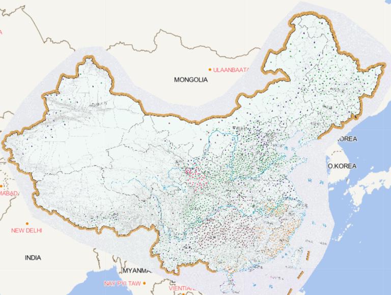 Online map of the disaster affected areas in July 2013 in China