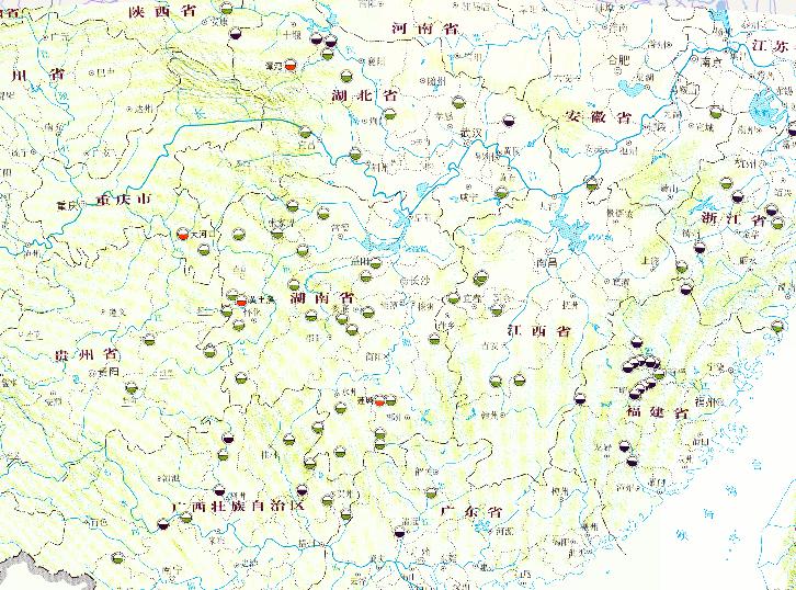 Water regimen and reservior condition online map from June 6th,2010 to June 10th during the earth June's flood disaster period in South China