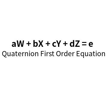 Quaternion First Order Equation online calculator