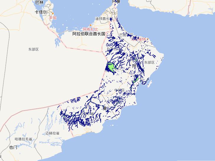 Online map of Oman waters area