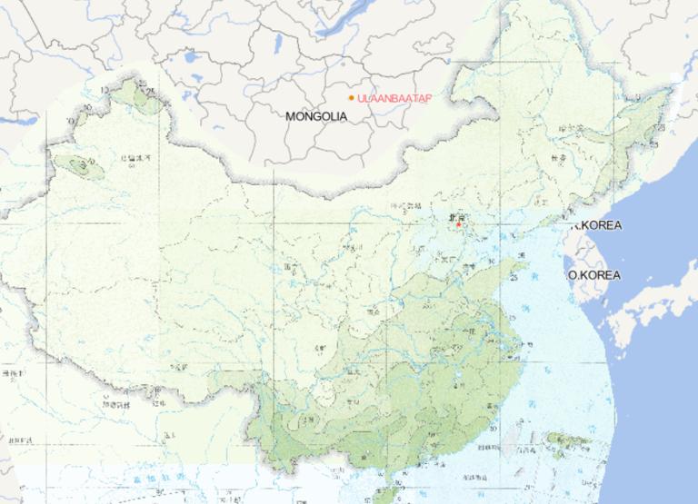 Online map of Decemeber extreme daily rainfall distribution in China