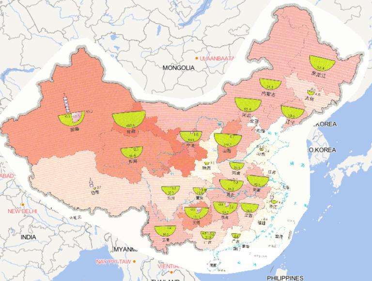 Online map of people affected by low temperature freezing and snow disaster in 2014