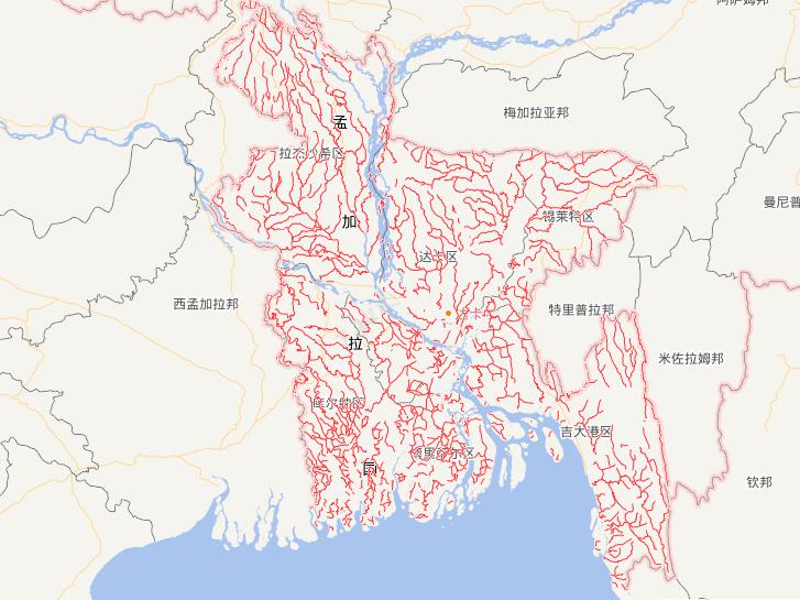 Online Map of River Distribution in the People's Republic of Bangladesh