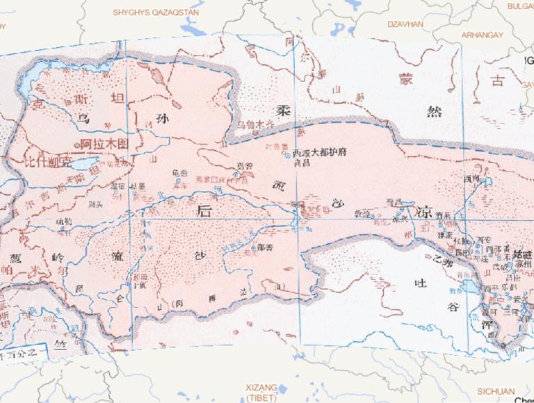 Online historical map of Houliang (396 A.D.) during the Sixteen States period of the Eastern Jin Dynasty