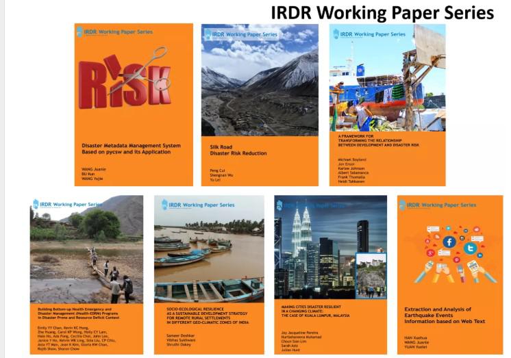 The Disaster Risk Reduction Knowledge Service System of IKCEST published two working papers in IRDR Working Paper Series