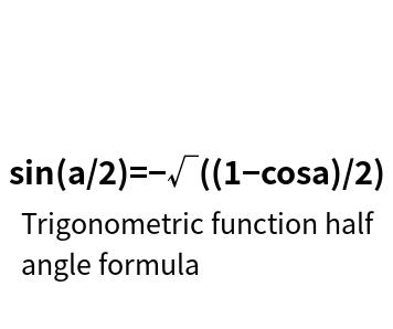 Trigonometric function half angle formula online calculator