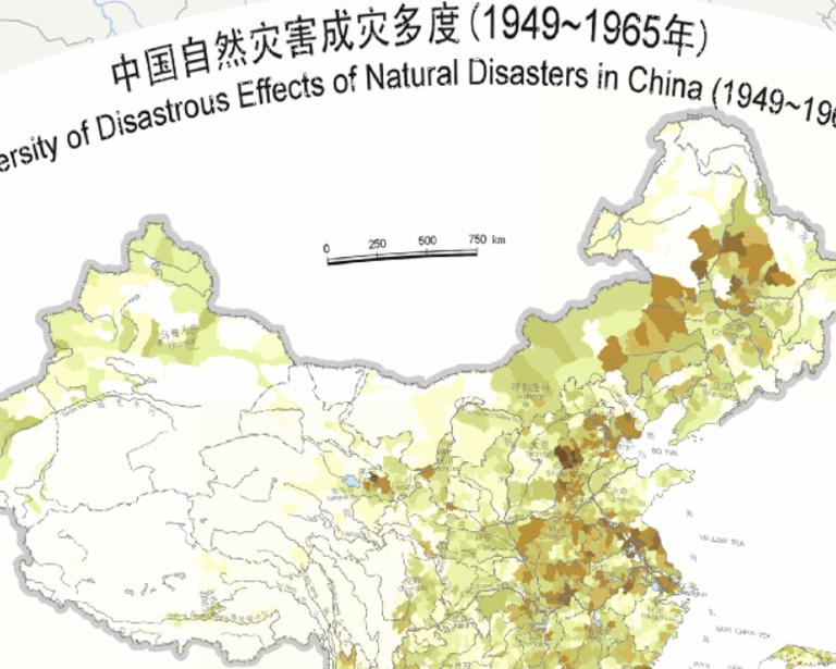 Online map of Chinese natural disaster degrees (1949-1965)