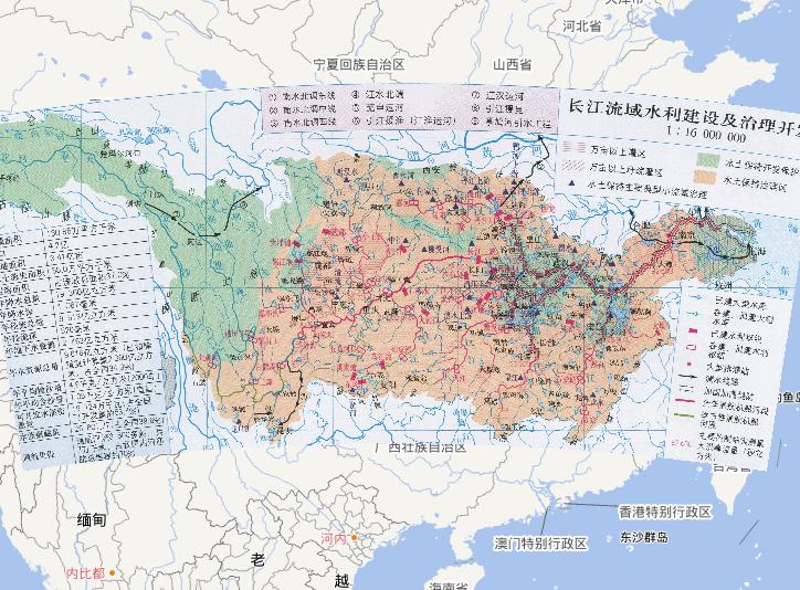 Water conservancy construction and control development online map of the Yangtze River Basin