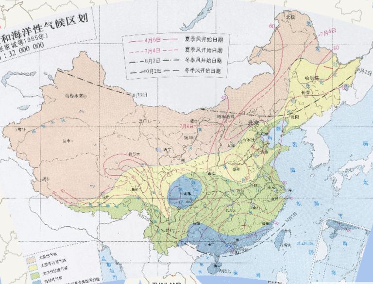 An online map of continental and maritime climate divisions in China