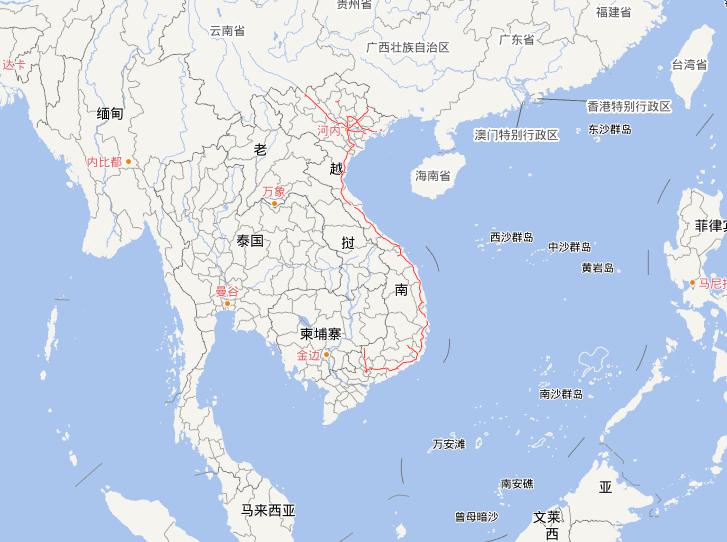 Online Map of Vietnam Railway