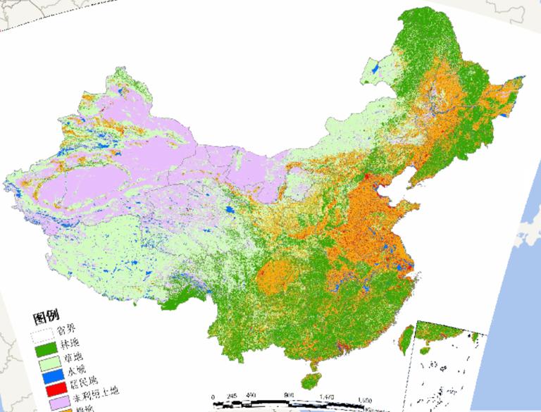 Online Map of Forest Land, Grassland and Waters in China