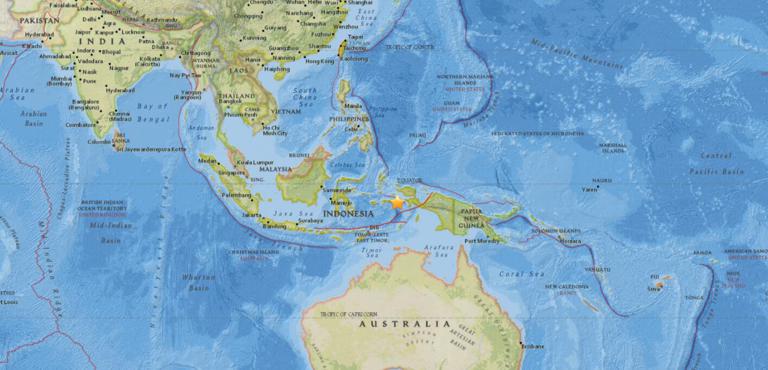 February 22, 2018 Earthquake Information of  205km E of Amahai, Indonesia