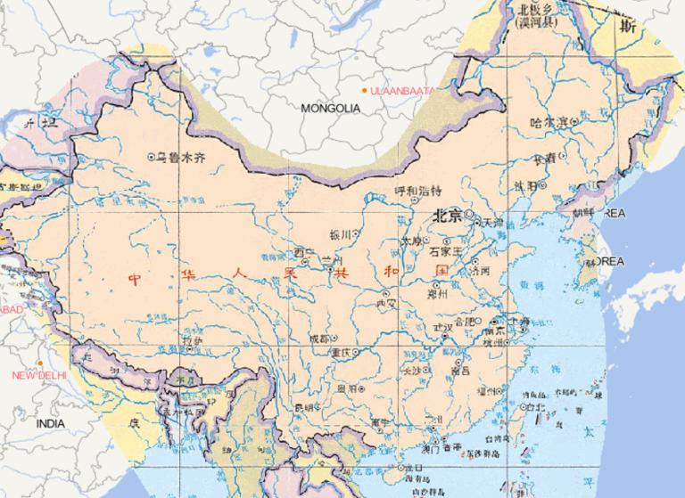 Online map of China's territory