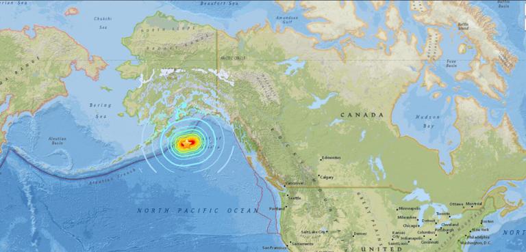 January 23, 2018 Earthquake Information of  280km SE of Kodiak, Alaska