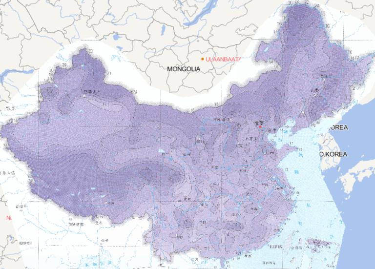 Online map of extreme daily temperature distribution in China