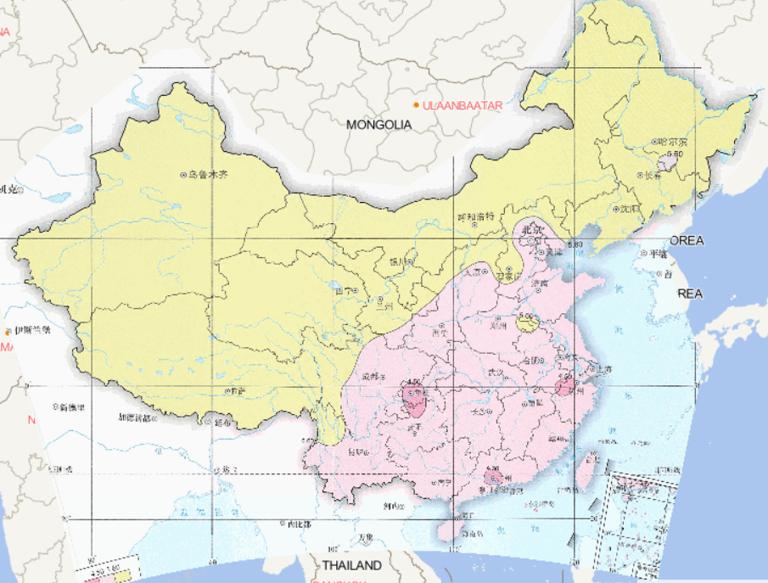 Online map of average annual precipitation pH value in China from 1992 to 2015
