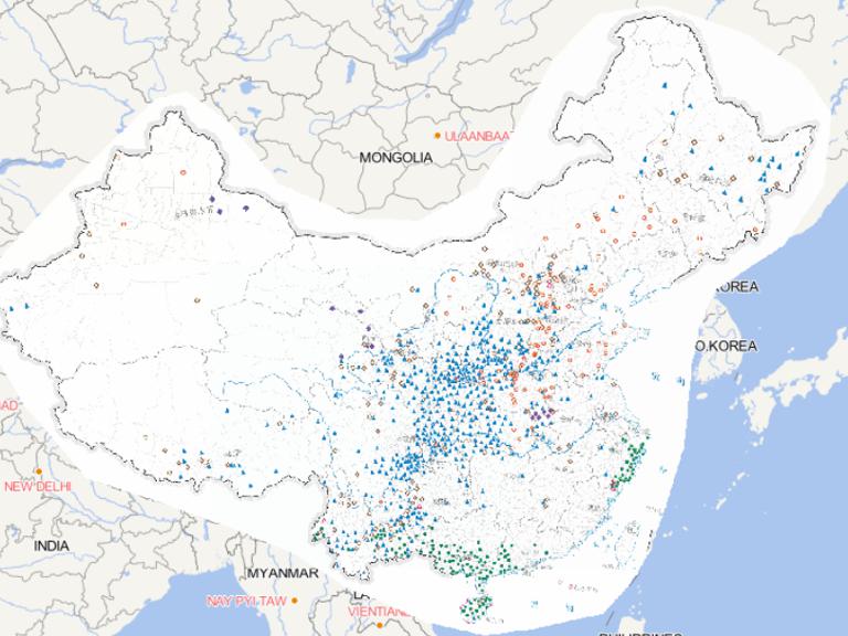 Online map of China's September disaster distribution in 2014