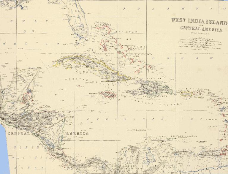 1869 West Indies and Central America online map