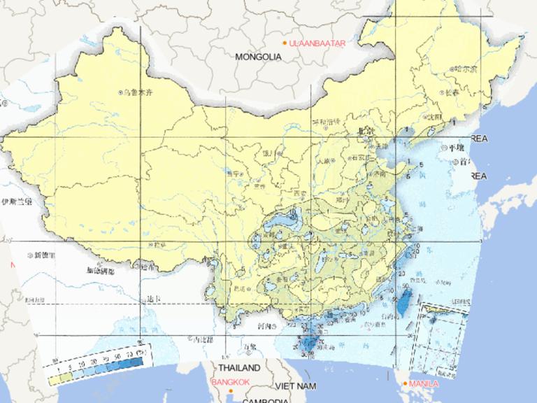 Online map of autumn rainfall and waterlogging frequency in China from 1981 to 2010