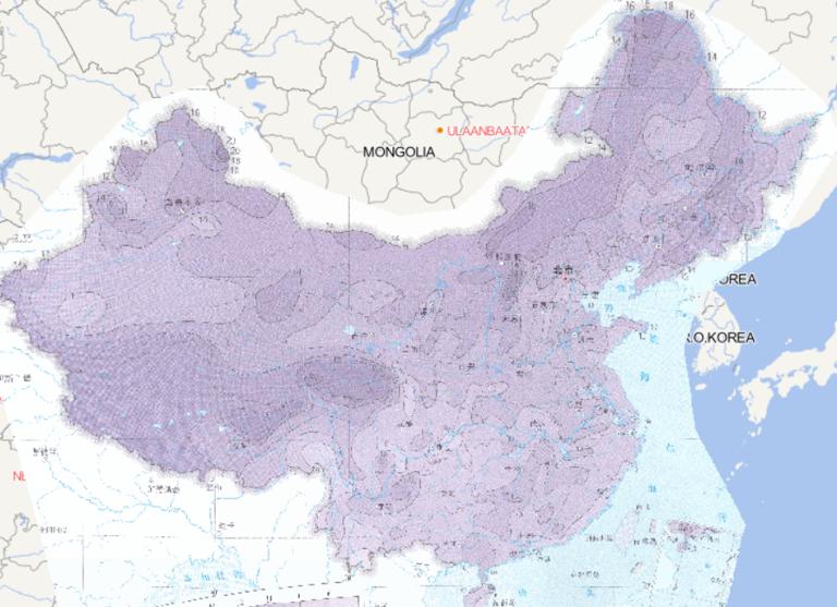 Online map of extreme thresholds for daily cooling in China