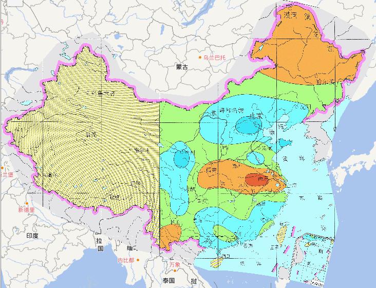 China's nearly 500 years drought and flood disaster online map of the rain waterlogging types of the Yangtze River Basin and North China in Southern China
